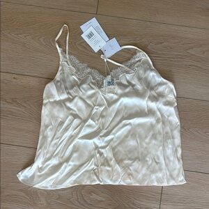 Silk Lace Trim Cami Top